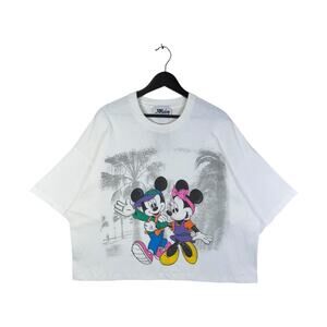 Vintage Disney Mickey & Minnie Cropped T-Shirt XXL